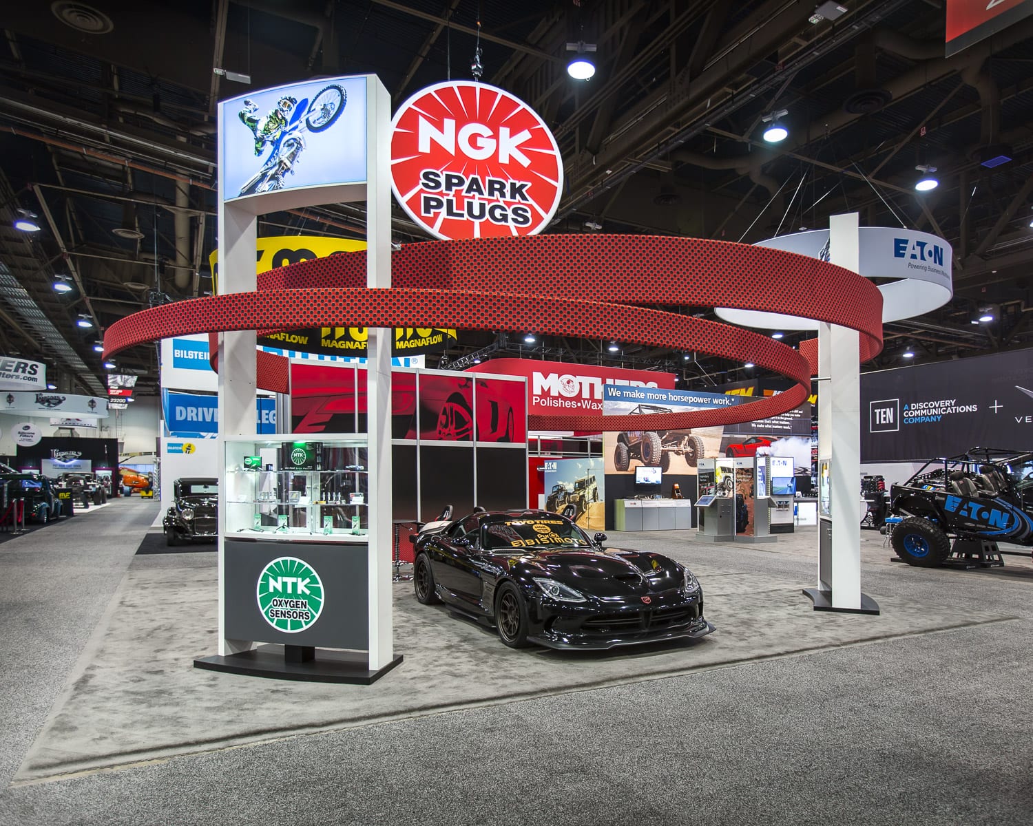 SEMA Show 30x30 Booth Display NGK Spark Plugs Evo Exhibits